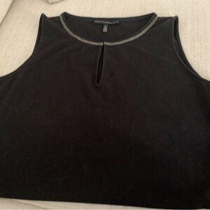 White House Black Market Black Tank Top with Silver Trim